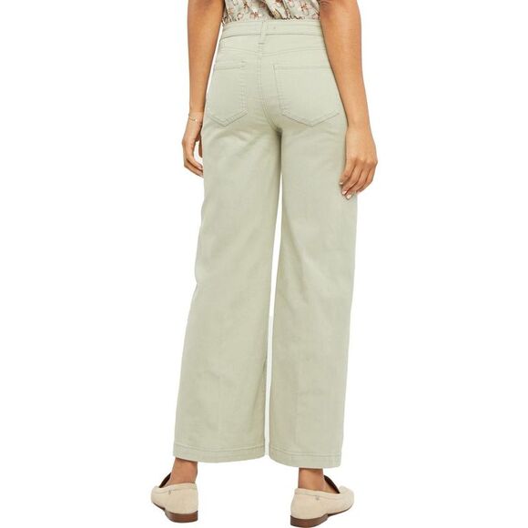 NYDJ Womens Teresa Green Ankle Stretch Denim Wide Leg Jeans NWT - Picture 2 of 4